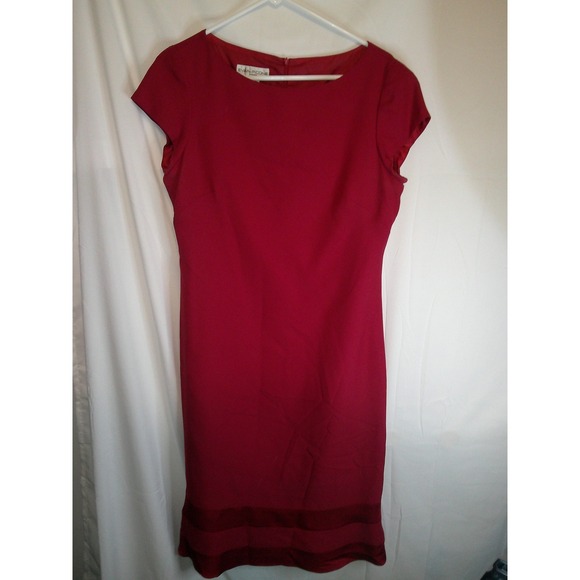 Evan‎ Picone Sheath Dress Cap Sleeve Knee Length Career Party Red Size 10 - Picture 1 of 3